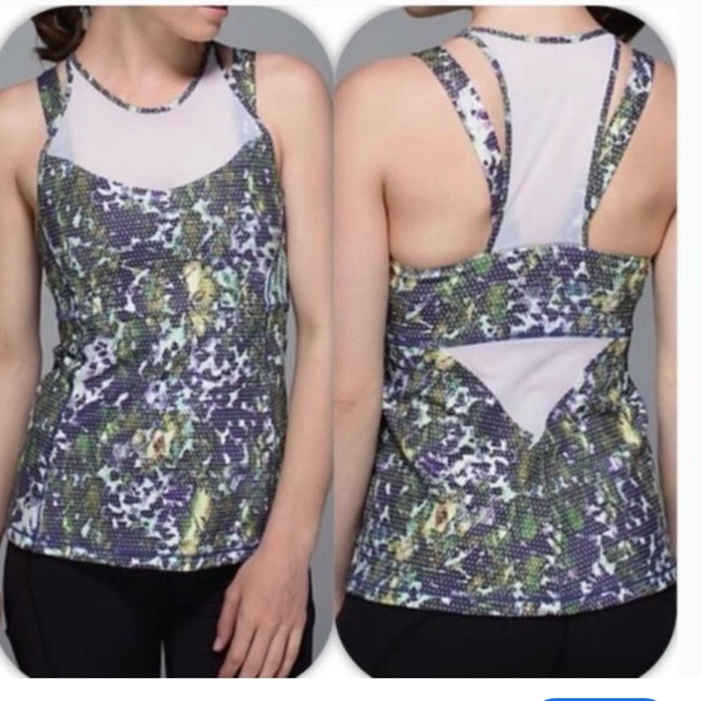 Lululemon Multicolor Patterned Racerback Tank Top Size 6
